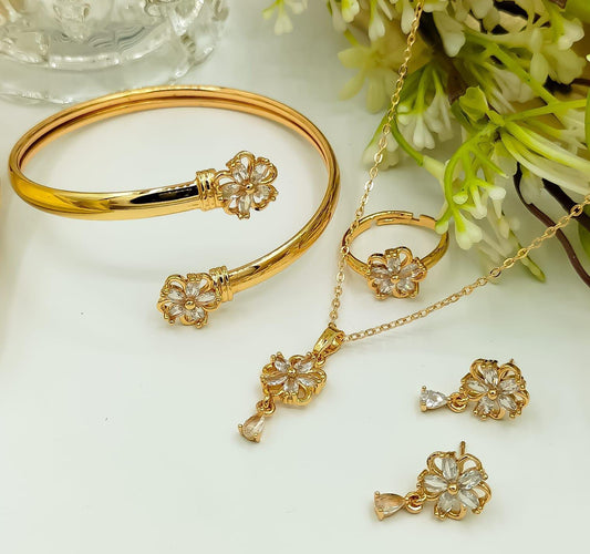 Gold plated Zircon Combo Set